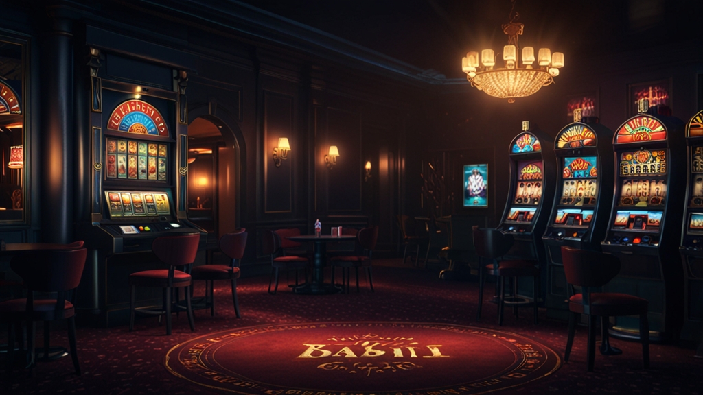 Free bonus chip and welcome offer displayed in a dark casino setting